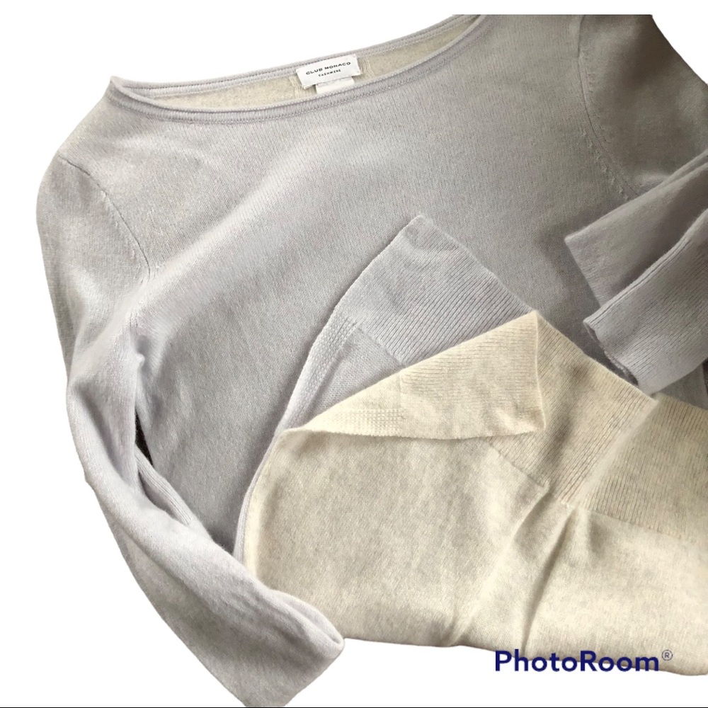 Club Monaco Cashmere Two Tone Long-line Sweater XS
